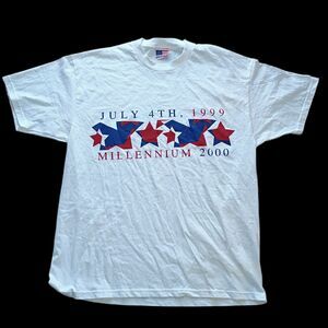 Vintage Millennium 4th of July T Shirt 1999-2000 Stars Independence Day Y2K XL